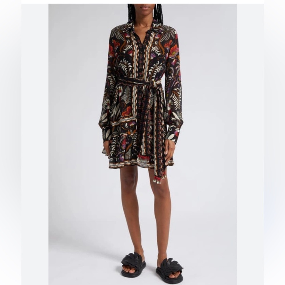 FARM RIO
CLASSIC GARDEN LONG SLEEVE MINI DRESS - SHIRT DRESS